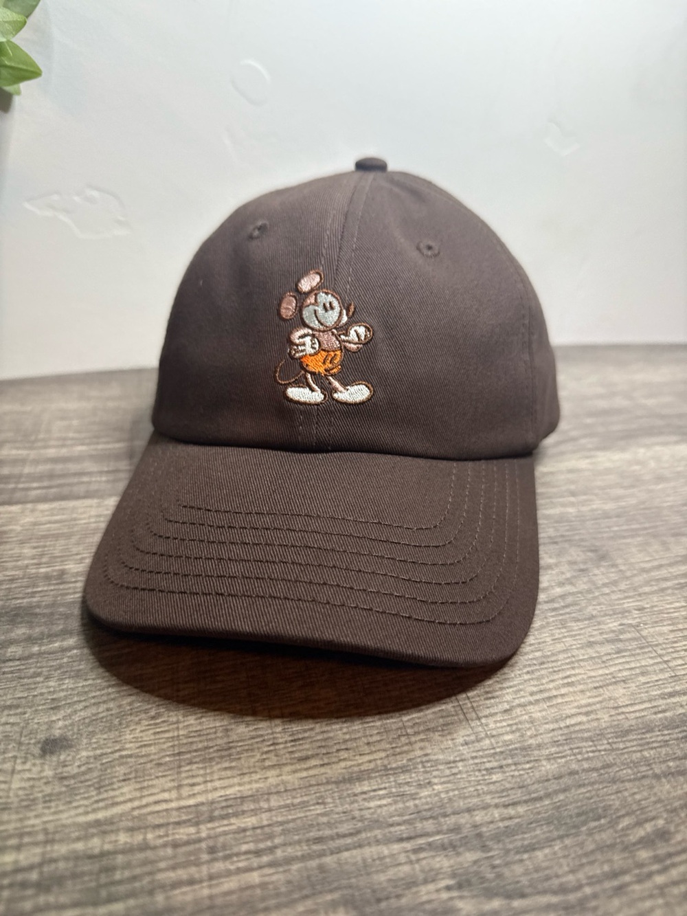 Disney Mickey Mouse Brown Dad Hat One Size Embroidered Cap